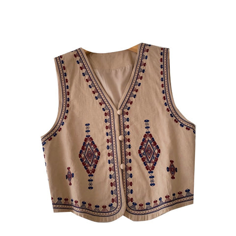 Bohemian Style Embroidered Vest