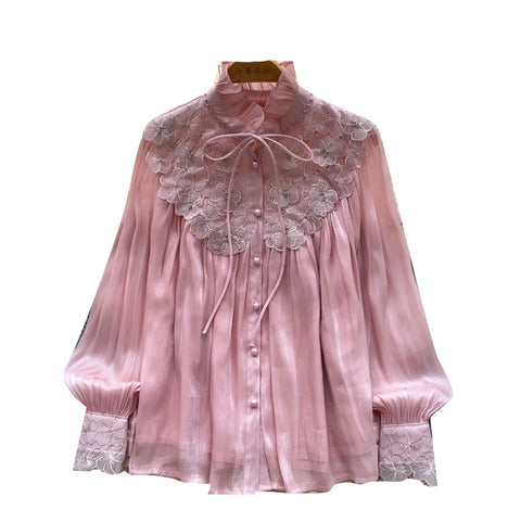 Bow-tie 3D Embroidery Shirt