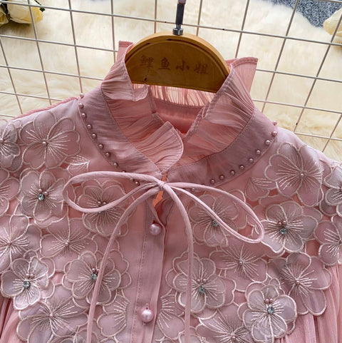 Bow-tie 3D Embroidery Shirt