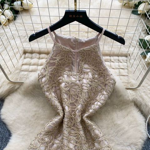 High-end Hollowed Embroidered Lace Dress