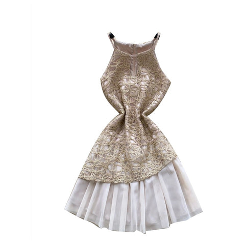 High-end Hollowed Embroidered Lace Dress