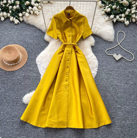 French Style A-line Shirt Dress