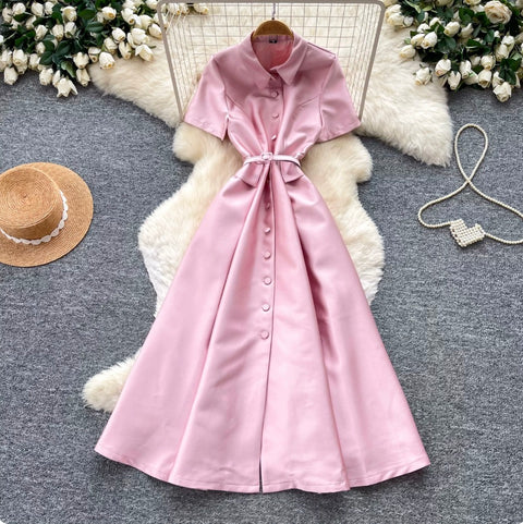 French Style A-line Shirt Dress
