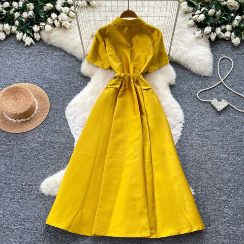 French Style A-line Shirt Dress