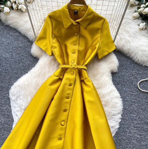 French Style A-line Shirt Dress