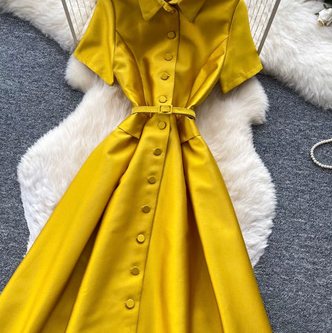 French Style A-line Shirt Dress
