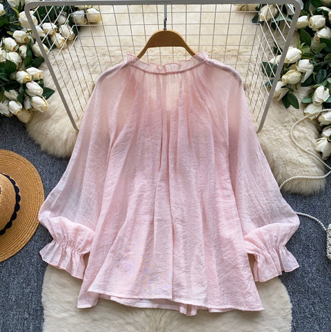 French Style Lace Patchwork Shirt