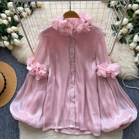 3D Ruffled Loose-fit Shirt