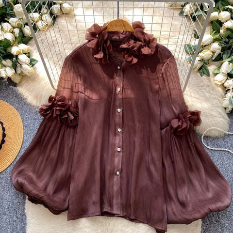 3D Ruffled Loose-fit Shirt