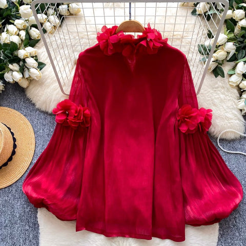 3D Ruffled Loose-fit Shirt