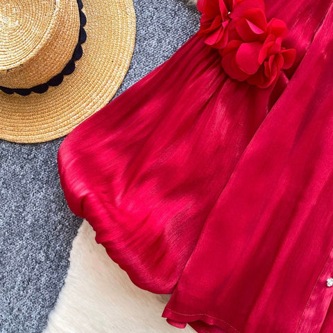 3D Ruffled Loose-fit Shirt