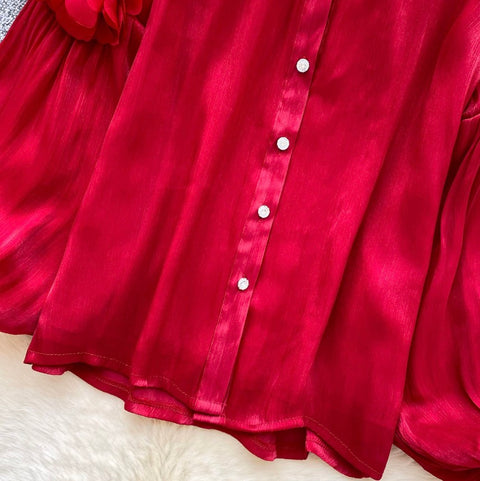 3D Ruffled Loose-fit Shirt