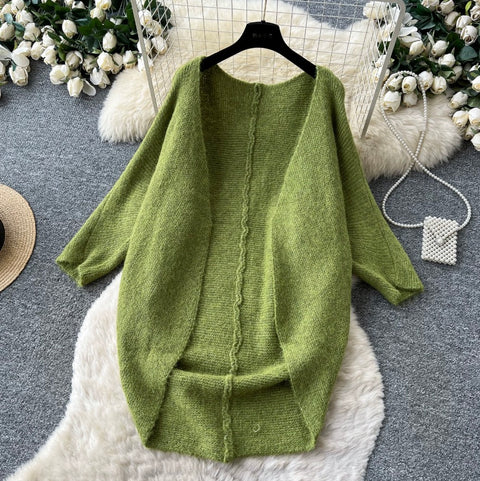 Knitted Shawl&Slip Dress 2Pcs