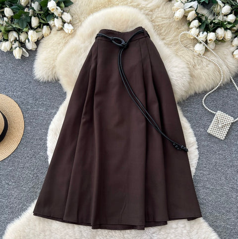 Elegant A-line Casual Pleated Skirt