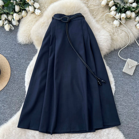Elegant A-line Casual Pleated Skirt