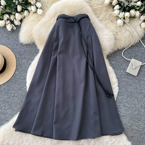 Elegant A-line Casual Pleated Skirt