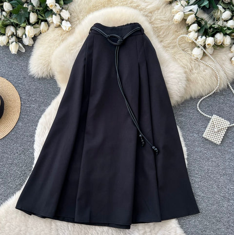 Elegant A-line Casual Pleated Skirt