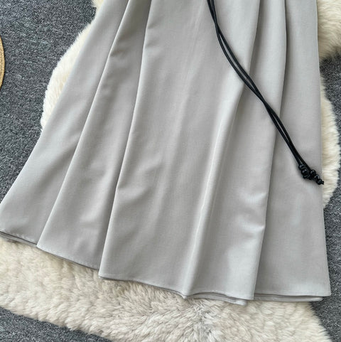 Elegant A-line Casual Pleated Skirt