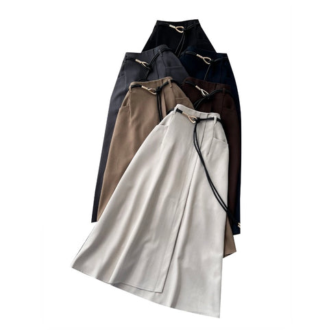 Elegant Pleated Skirt with Belt