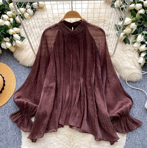 Sweetie Beaded Loose-fit Shirt