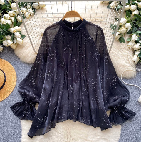 Sweetie Beaded Loose-fit Shirt
