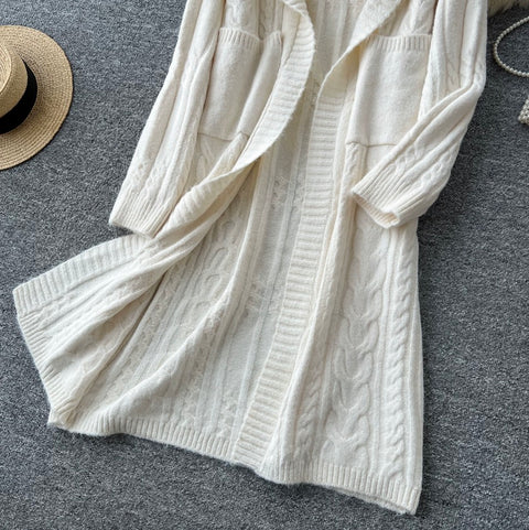 Thermal Hooded Knitted Cardigan