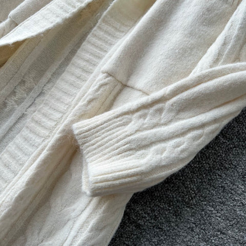 Thermal Hooded Knitted Cardigan