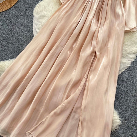 V-neck Elegant Ruffled Dress