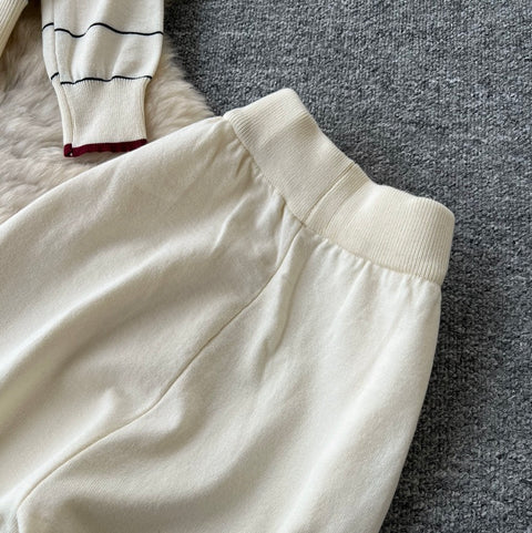 Striped Cardigan & Trousers 2Pcs