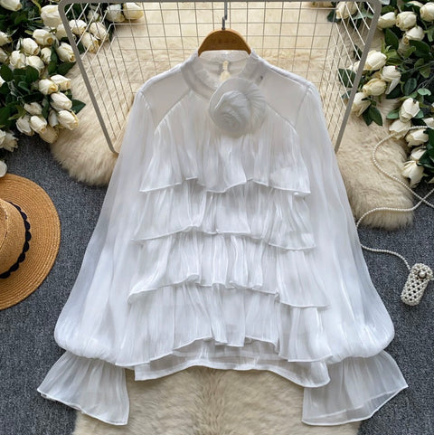 Niche Layered Ruffle Shirt