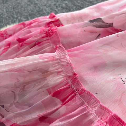 Fairy Floral Print Halter Dress