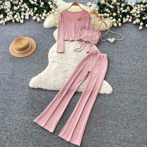 Cardigan & Vest & Trousers Casual 3Pcs