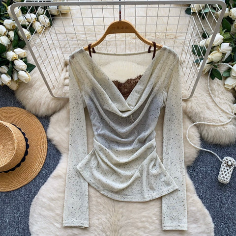 Faux Two-pieces Asymmetric Shirt