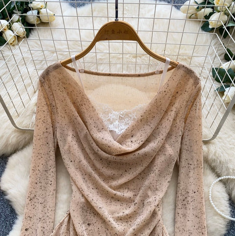 Faux Two-pieces Asymmetric Shirt
