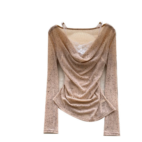 Faux Two-pieces Asymmetric Shirt