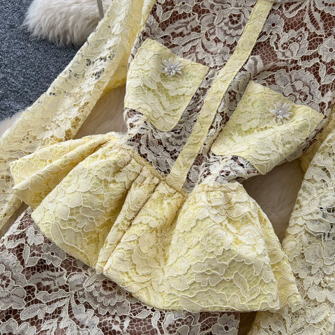 Embroidered Lace Slim-fit Dress