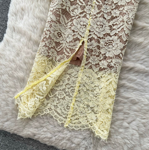 Embroidered Lace Slim-fit Dress
