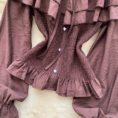 Off-shoulder Flared Sleeve Shirts