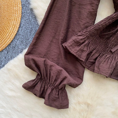 Off-shoulder Flared Sleeve Shirts