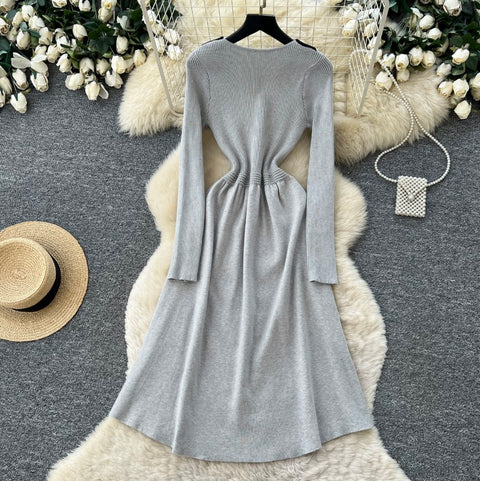 Doll Collar Knitted Sweater Dress