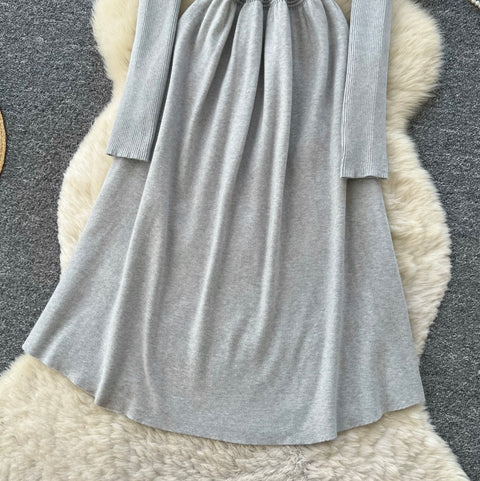 Doll Collar Knitted Sweater Dress