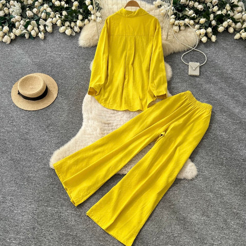 Embroidery Shirt & Trousers 2Pcs