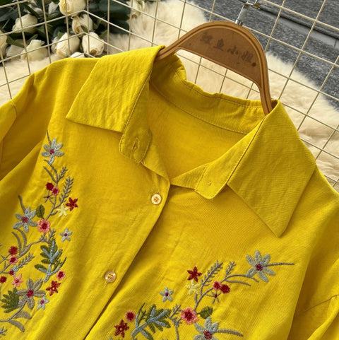 Embroidery Shirt & Trousers 2Pcs