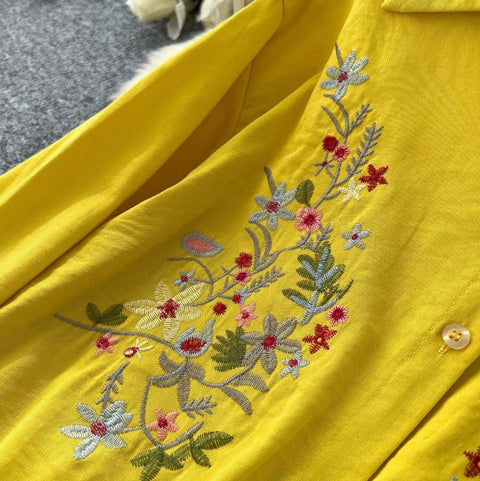 Embroidery Shirt & Trousers 2Pcs