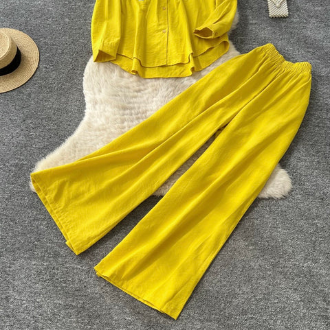 Embroidery Shirt & Trousers 2Pcs