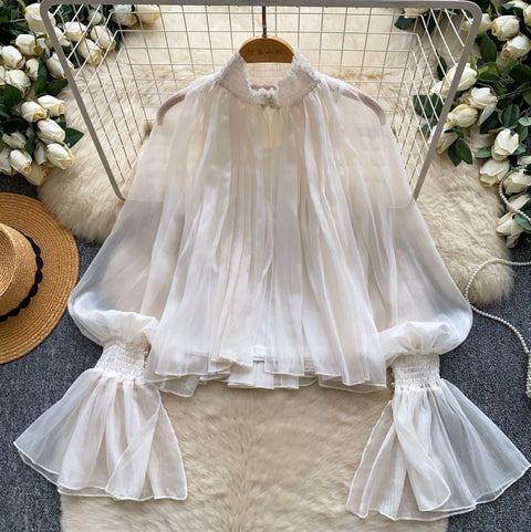 Sweetie Flared Sleeve Chiffon Top