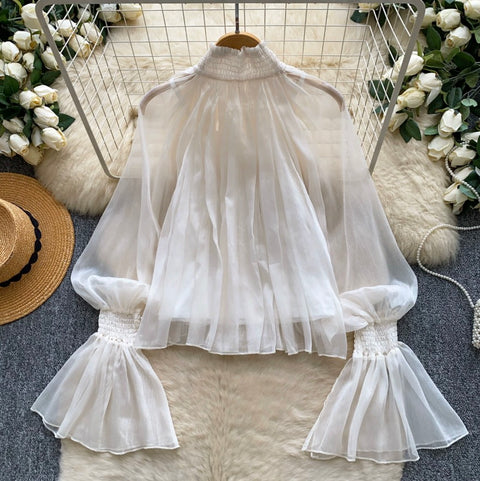 Sweetie Flared Sleeve Chiffon Top