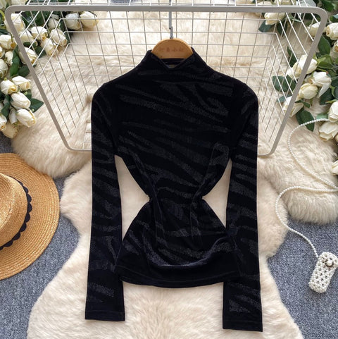 Rhinestone Studded Zebra Print Top