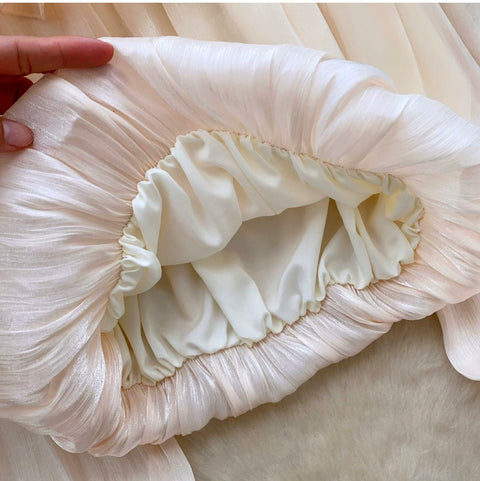 Off-shoulder 3D Ruffled Chiffon Shirt