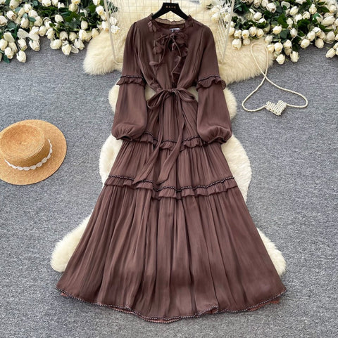 French Style A-line Ruffled Dress